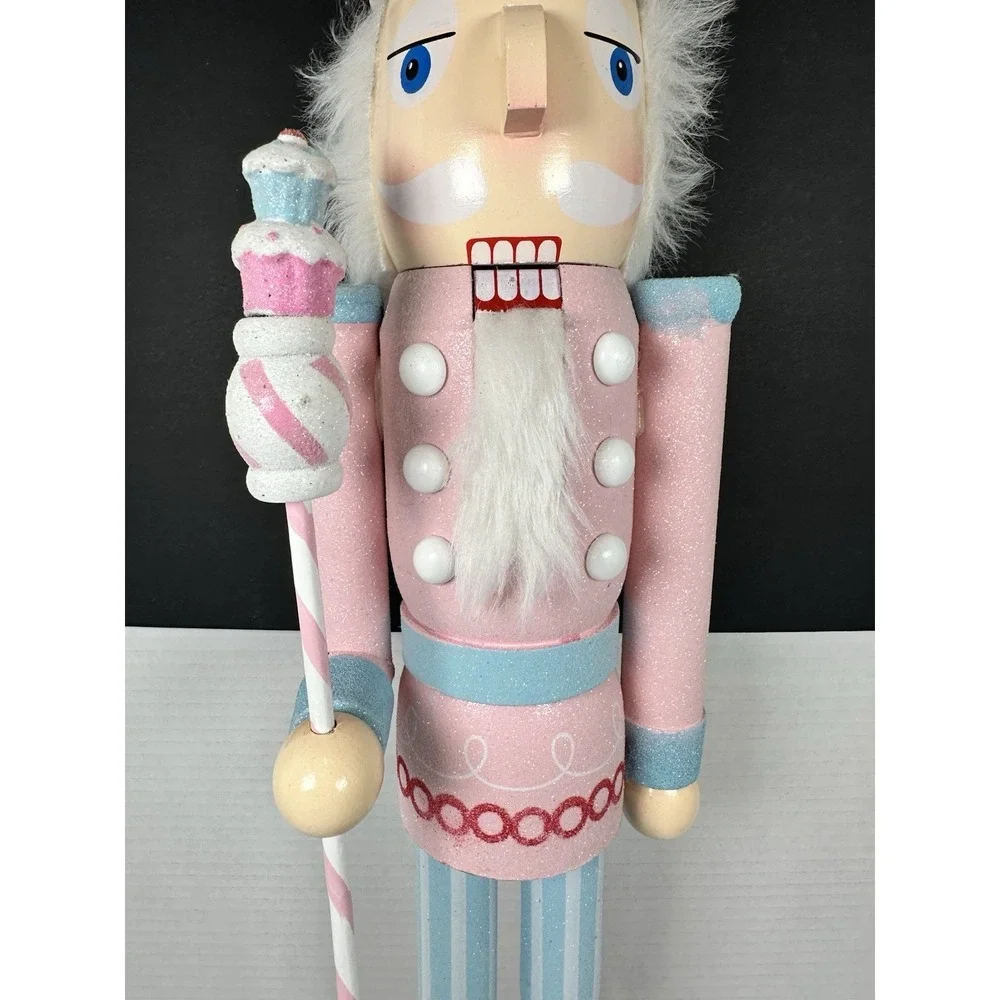 Pastel Candy Nutcracker 24 in Pink Blue Glitter Christmas Decor Sweet Shoppe